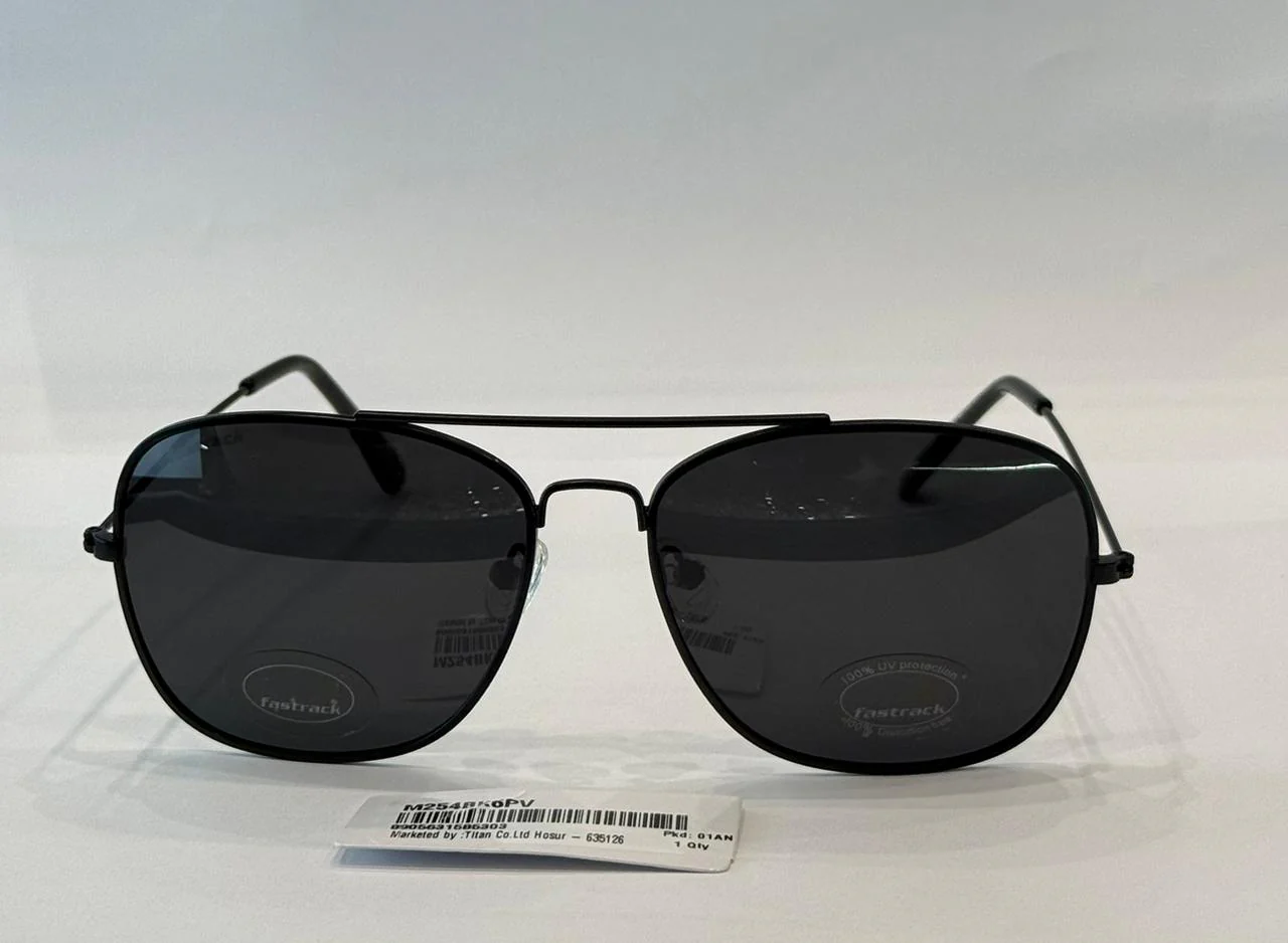 Black Navigator Rimmed Sunglasses From Fastrack(M254BK6P)