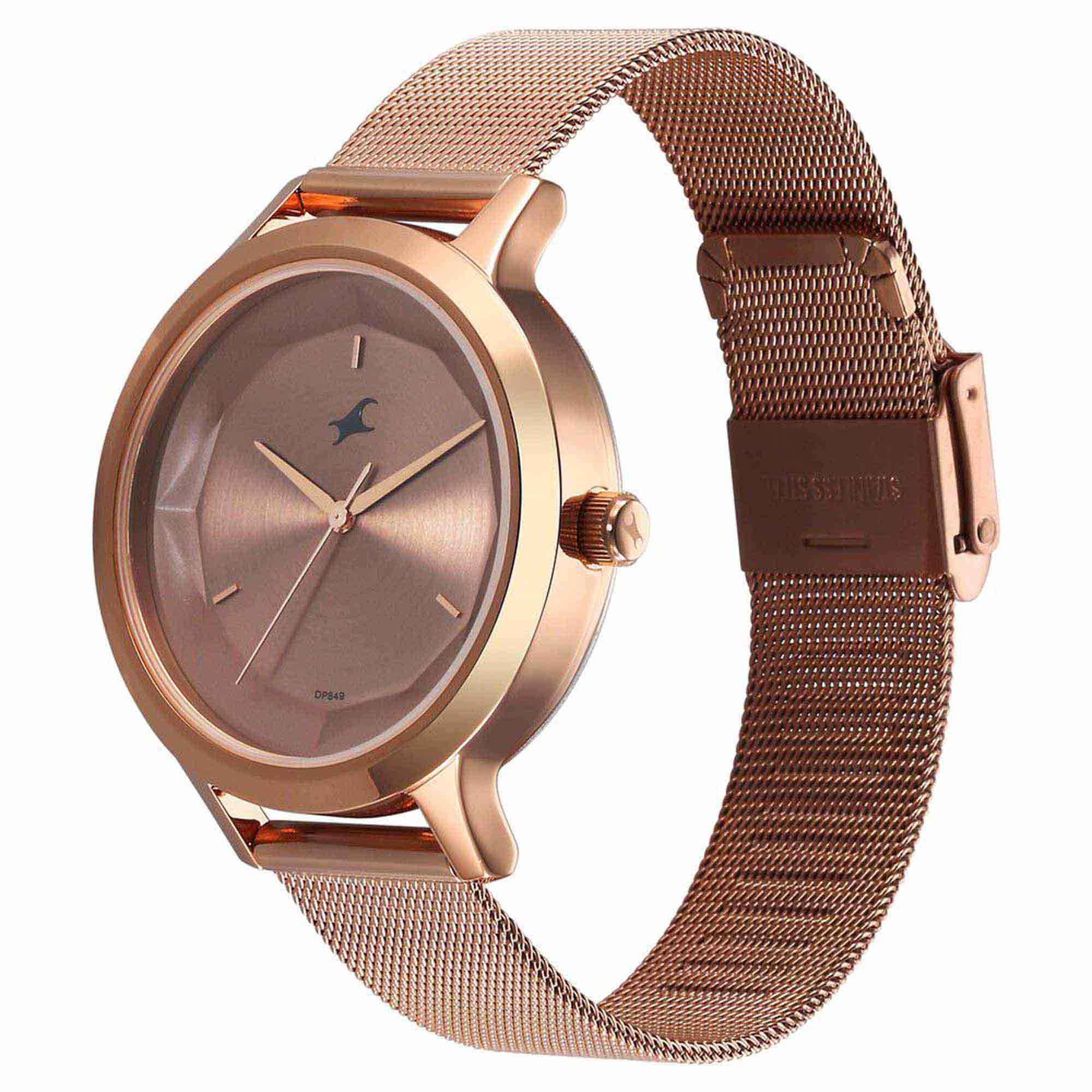 Fastrack Fleek Quartz Analog Rose Gold Dial Stainless Steel Strap Watch For Girls - Image 3