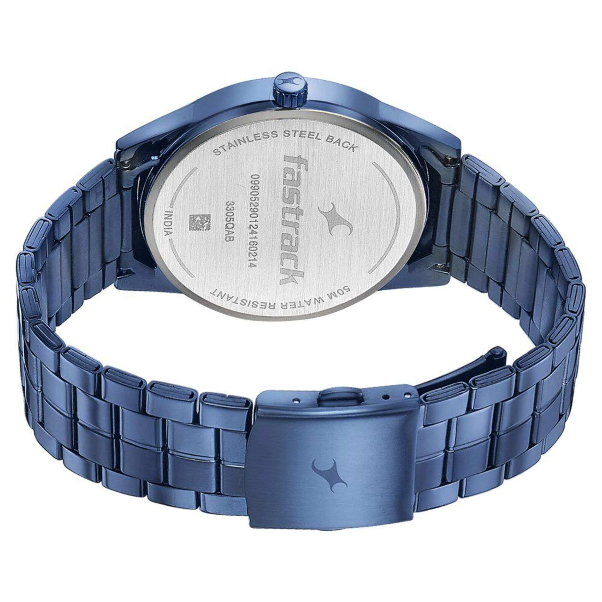 Fastrack Stunnerse Quartz Analog Blue Dial With Blue Metal Strap Watch for Guys - Image 5