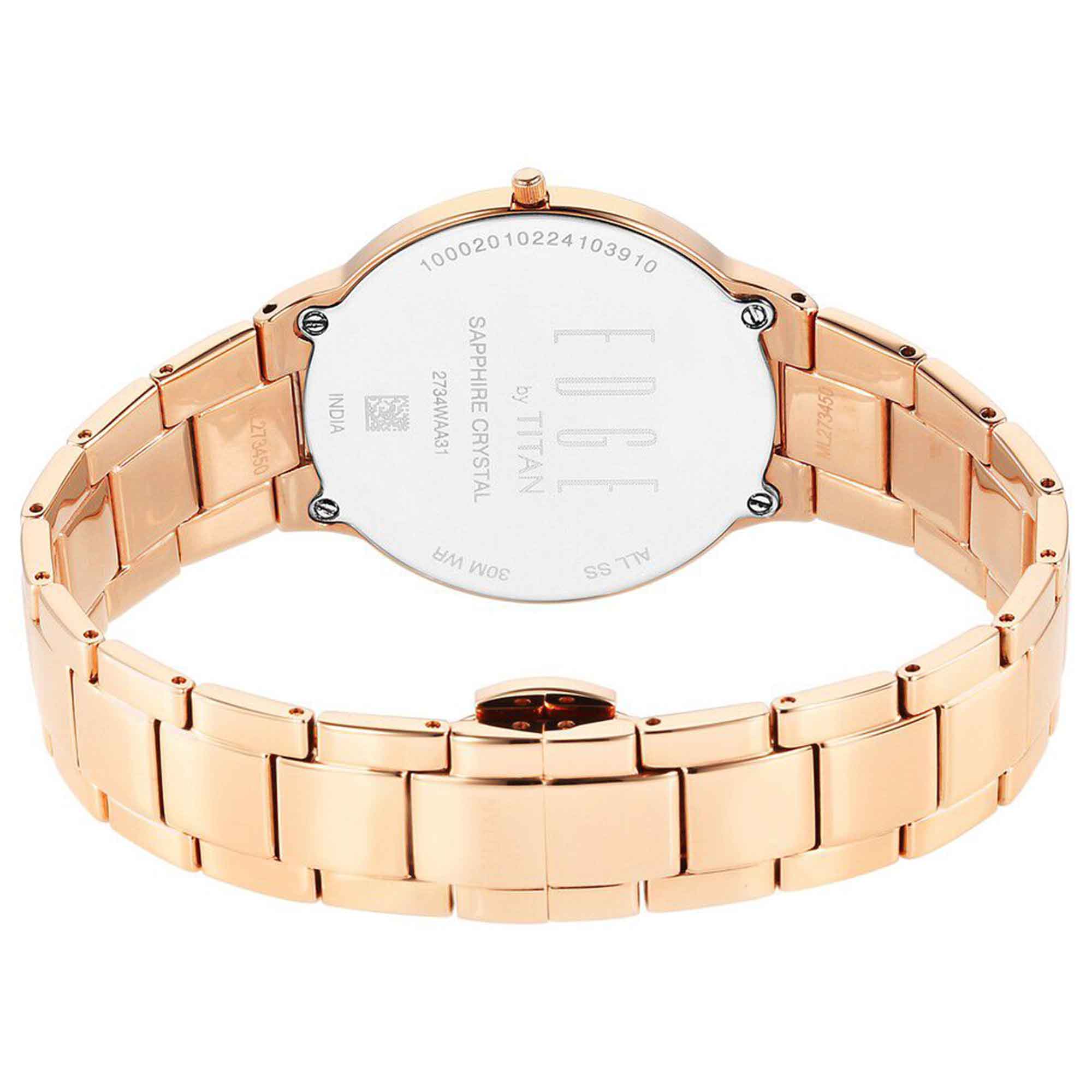 Titan Edge Mother Of Pearl Dial Rose Gold Stainless Steel Strap Analog Watch for Women - Image 5