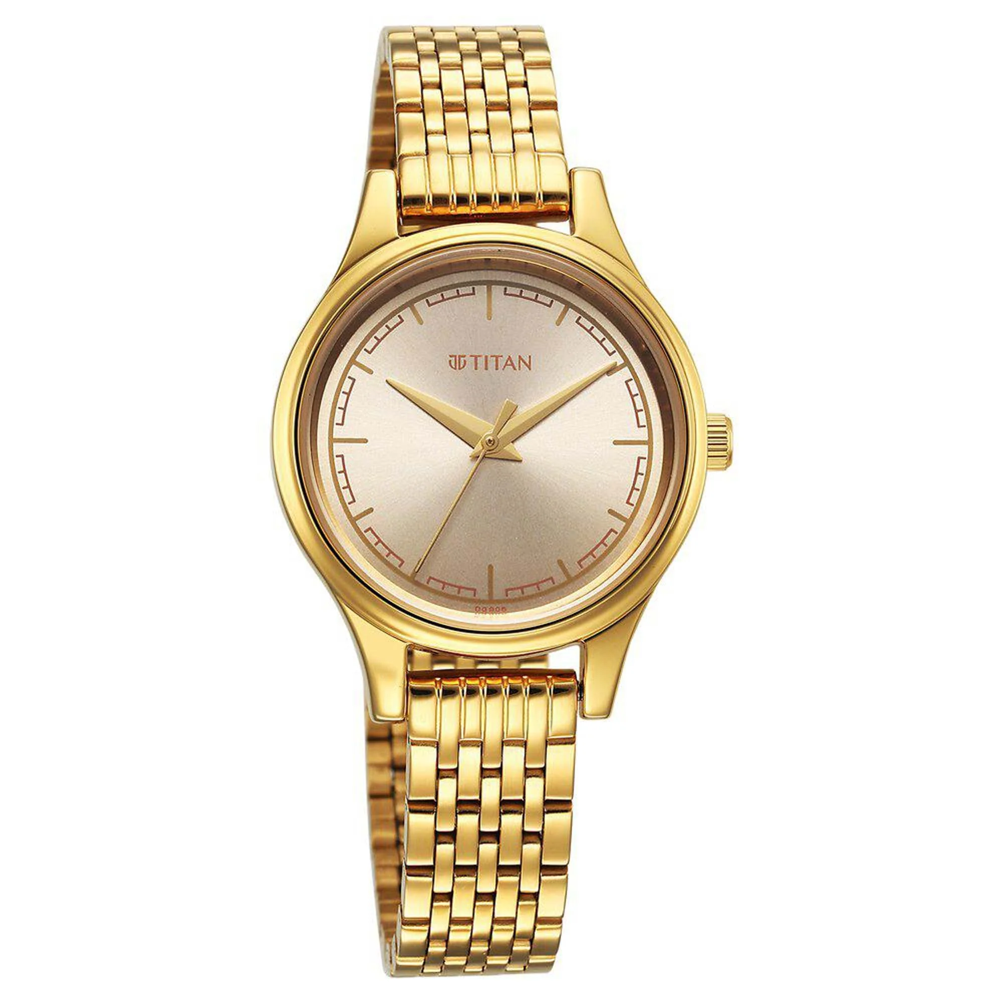 Titan Karishma Quartz Analog Beige Dial Golden Stainless Steel Strap Watch For Women(2679YM02) - Image 2