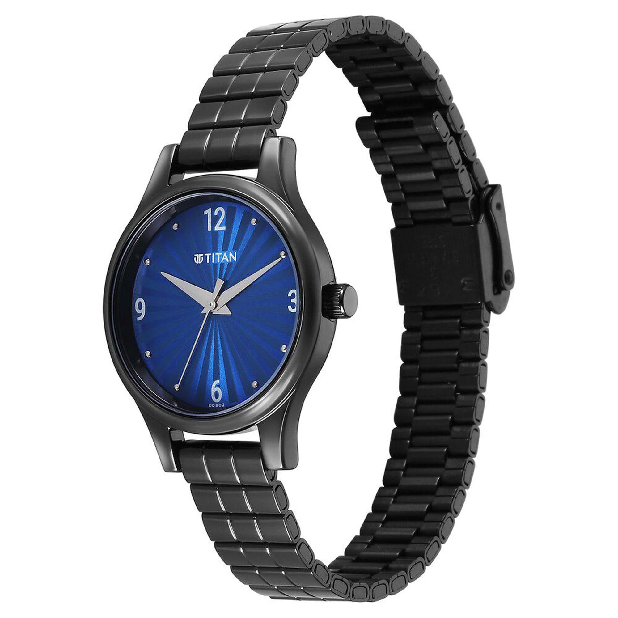 Titan Karishma Quartz Analog Blue Dial Black Stainless Steel Strap Watch For Women(2679NM02) - Image 3