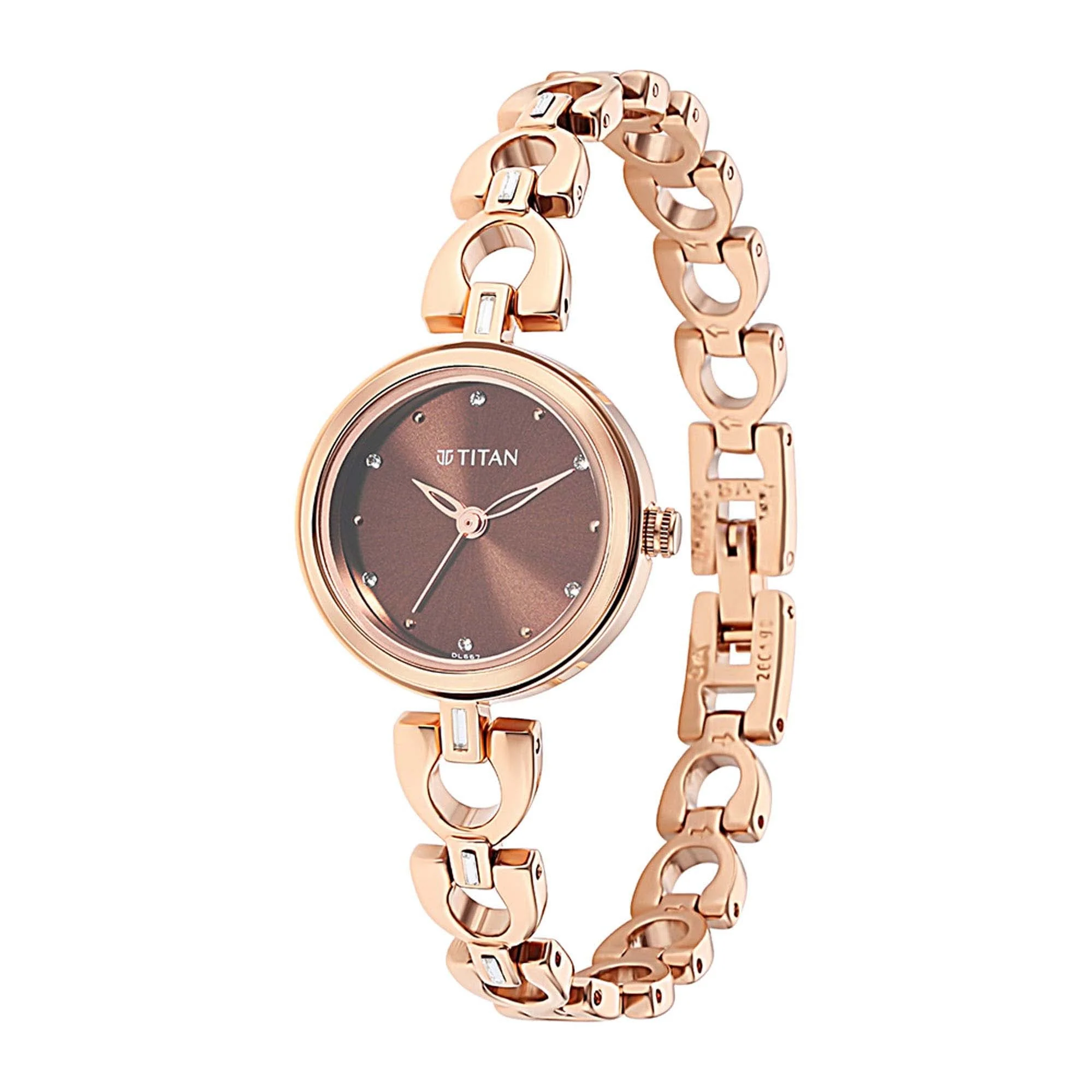 Titan Lagan Brown Dial Analog Metal Strap Watch for Women - Image 3