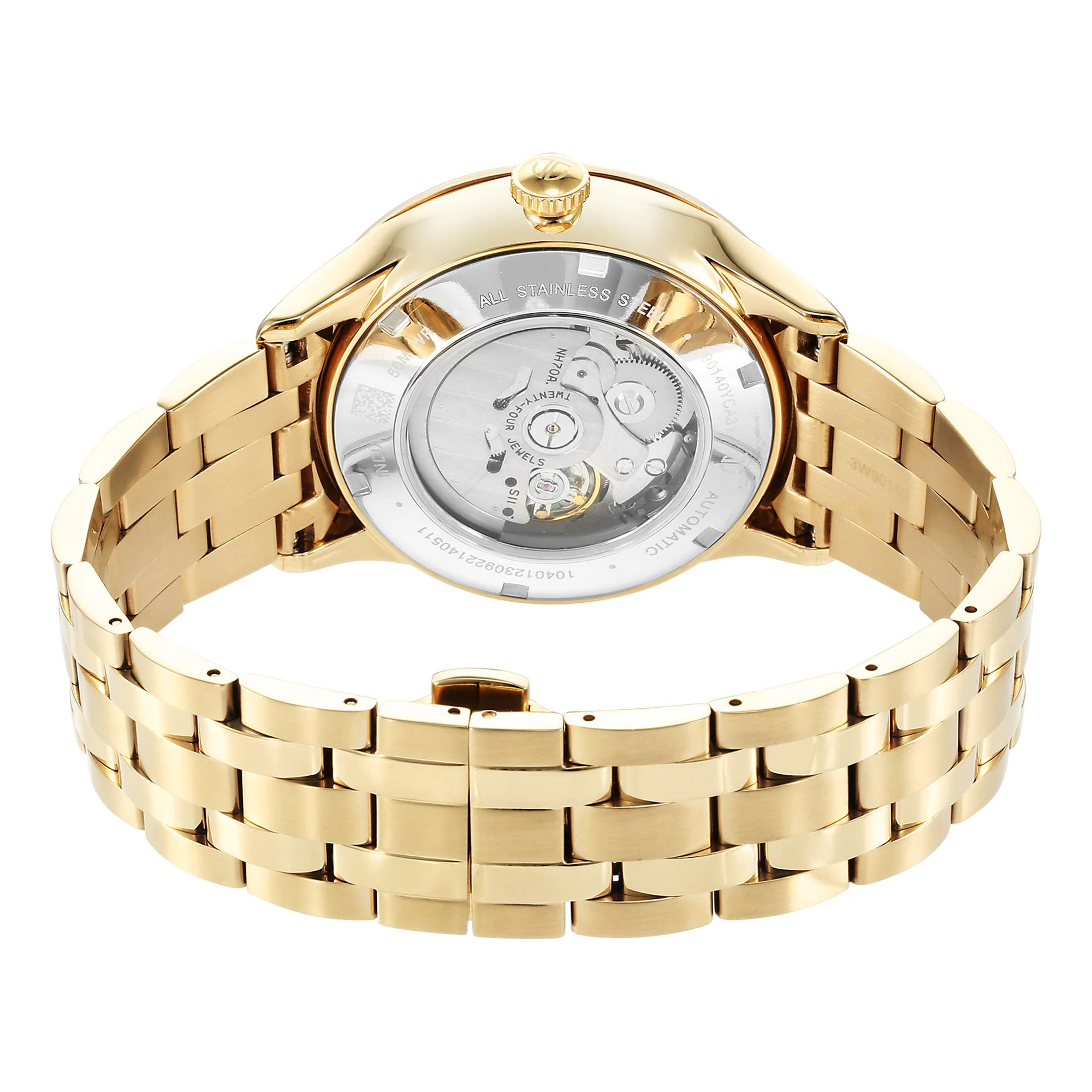 Titan Metal Mechanicals Golden Dial Golden Stainless Steel Strap Watch for Men - Image 5