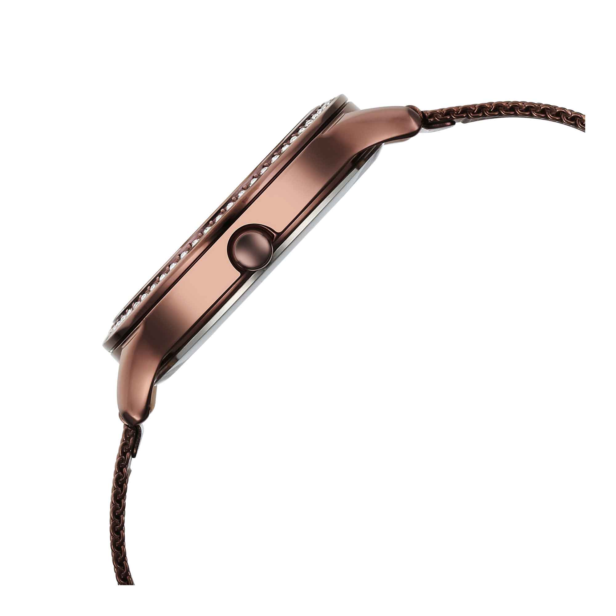Titan Purple Glam It Up Brown Dial Analog with Date Stainless Steel Strap Watch for Women - Image 4