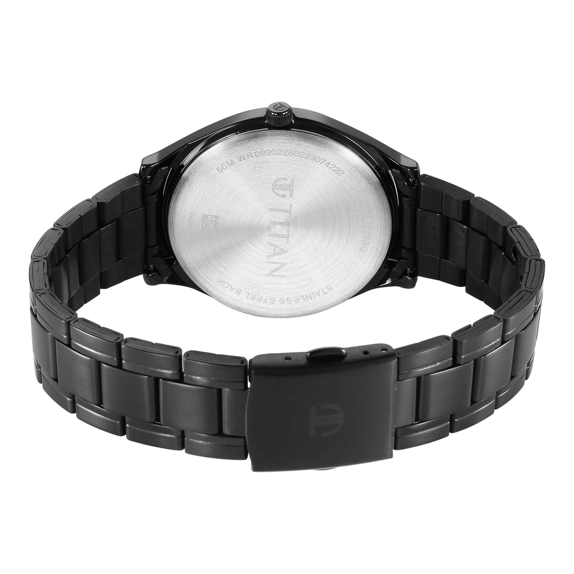 Titan Quartz Alog Silver Dial Watch for Men (1802NM01) - Image 5