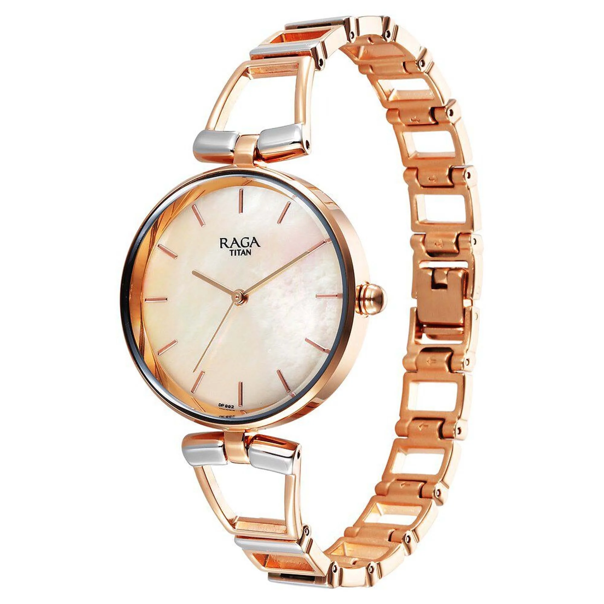Titan Raga Ascend Quartz Alog Mother Of Pearl Dial With Two Toned Color Metal Strap Watch For Women - Image 3