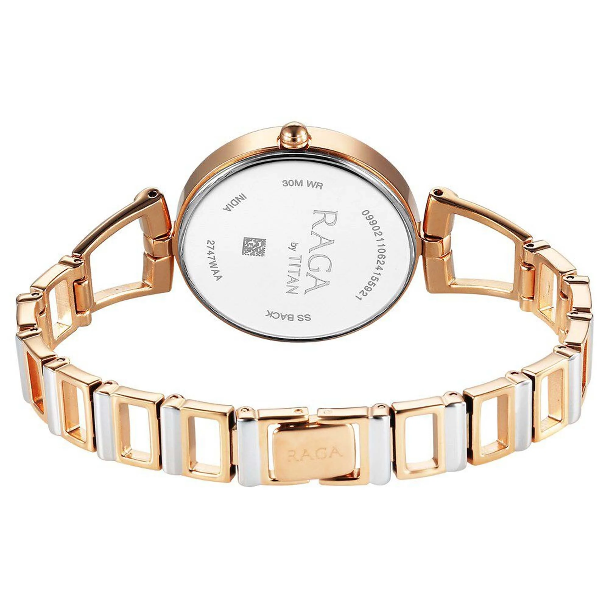 Titan Raga Ascend Quartz Alog Mother Of Pearl Dial With Two Toned Color Metal Strap Watch For Women - Image 5