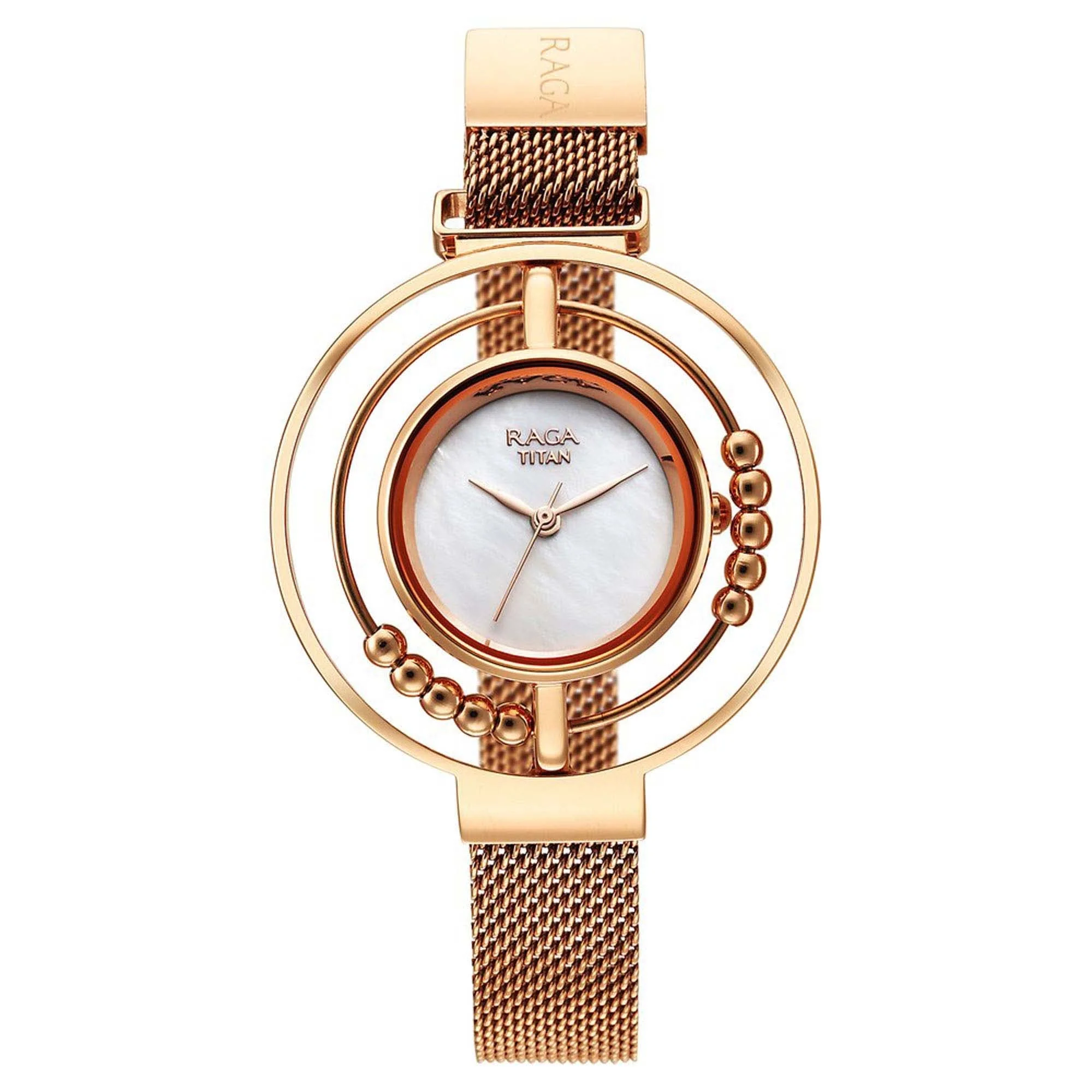 Titan Raga Delight Mother Of Pearl Dial Analog Stainless Steel Strap watch for Women - Image 2