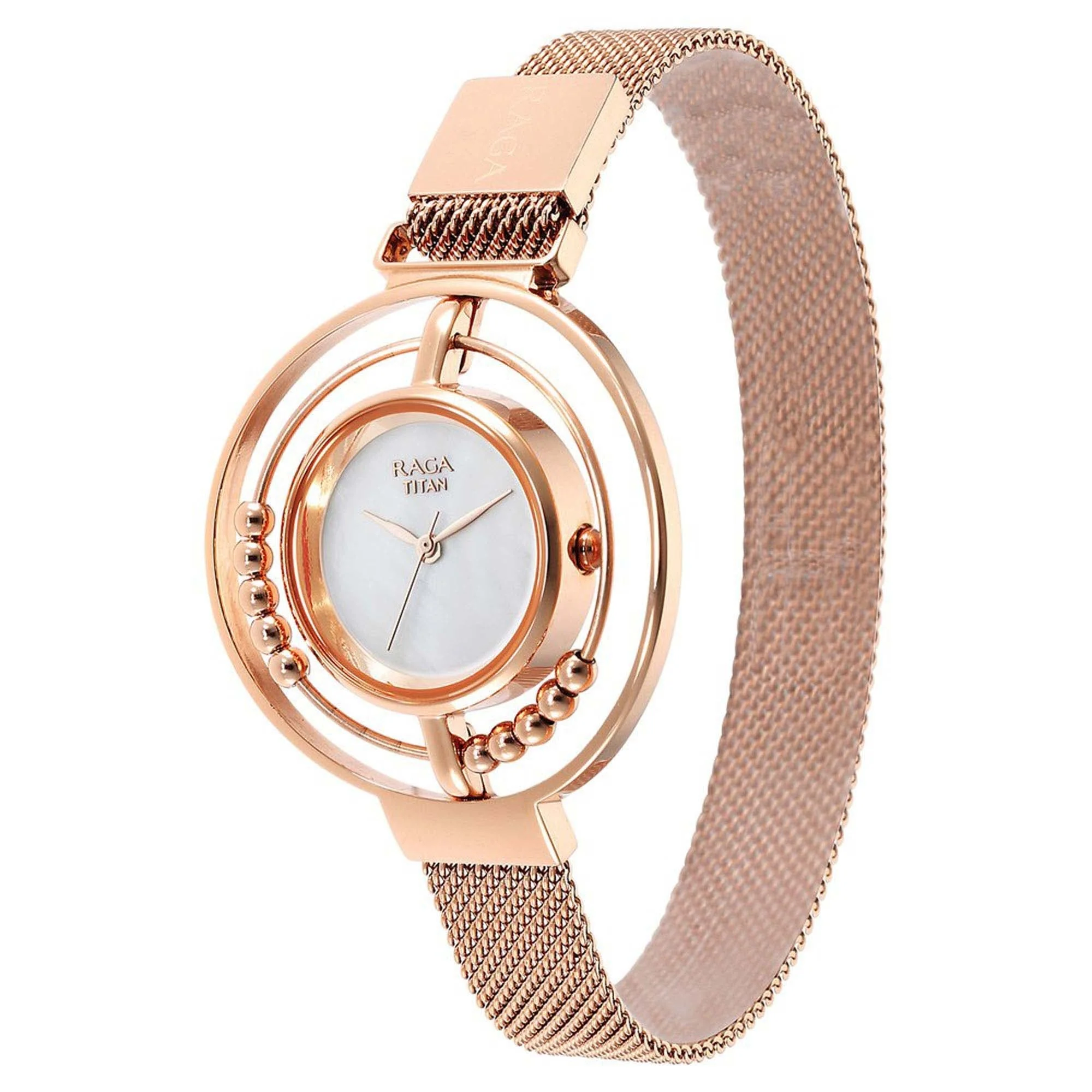 Titan Raga Delight Mother Of Pearl Dial Analog Stainless Steel Strap watch for Women - Image 4