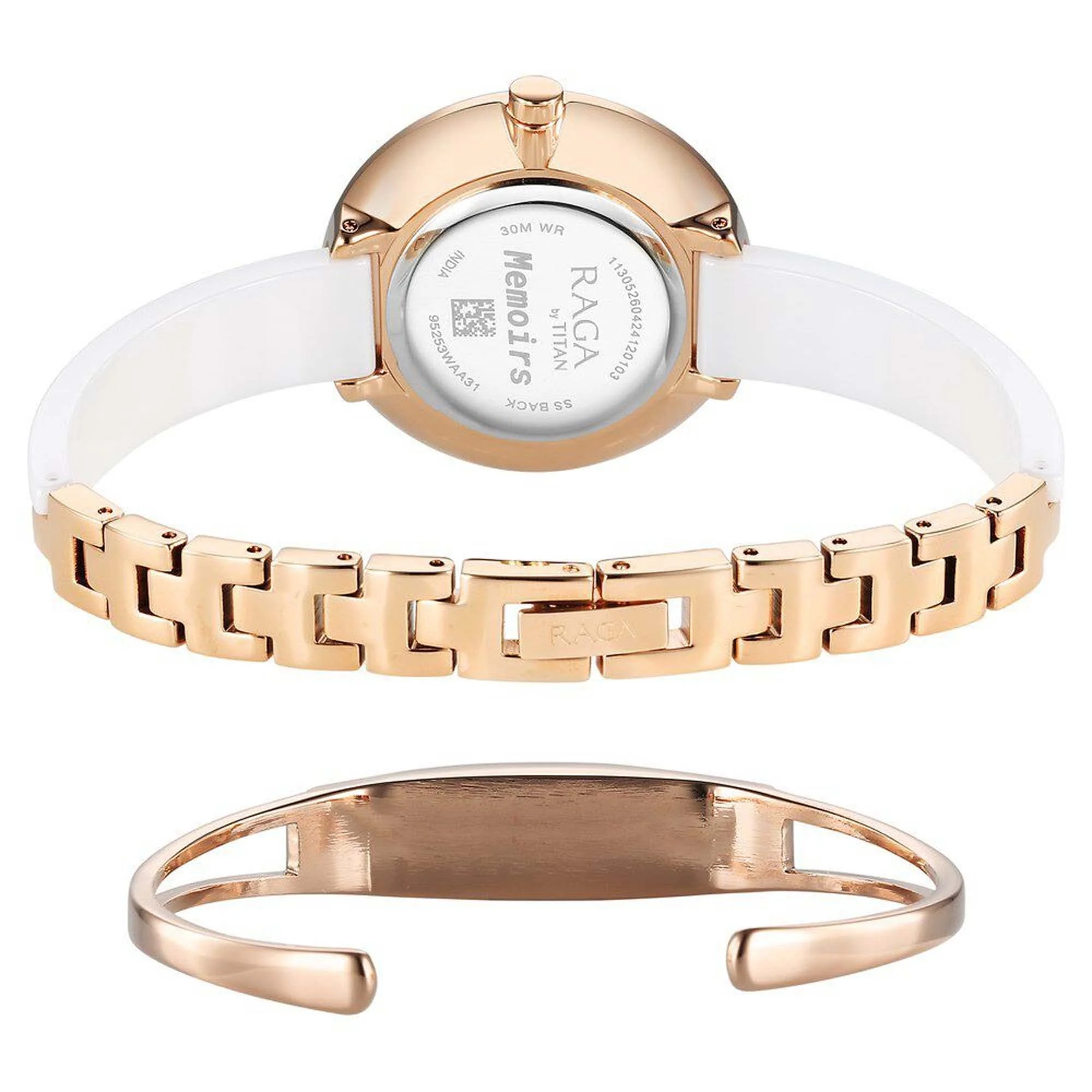 Titan Raga Memoirs Quartz Analog Mother Of Pearl Dial With White Ceramic Strap Watch For Women - Image 6