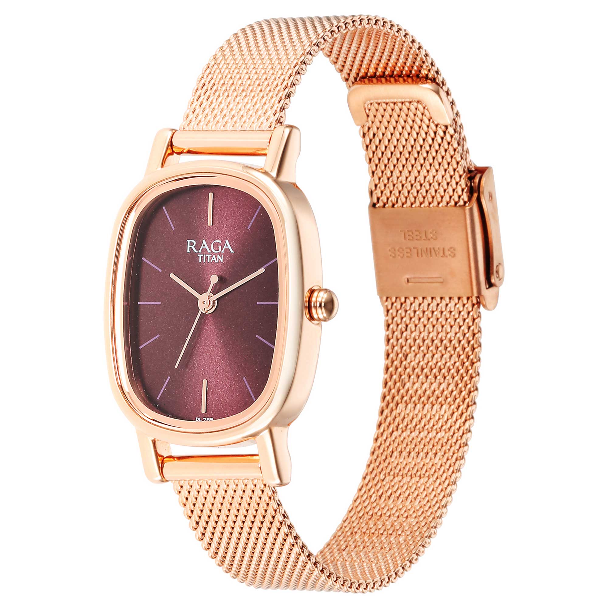 Titan Raga Viva Brown Dial Analog Stainless Steel Strap Watch for Women - Image 3