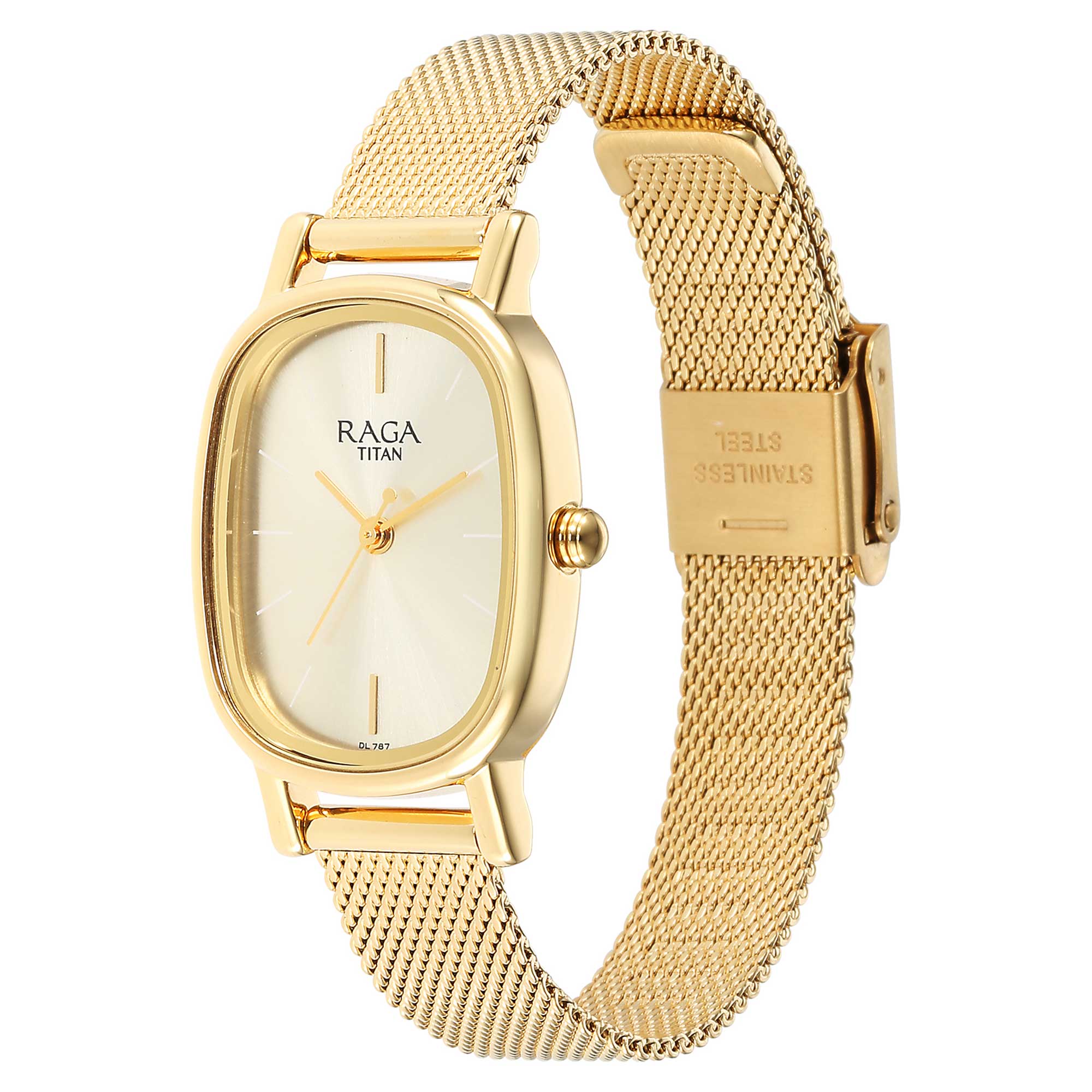 Titan Raga Viva Champagne Dial Analog Stainless Steel Strap watch for Women - Image 3