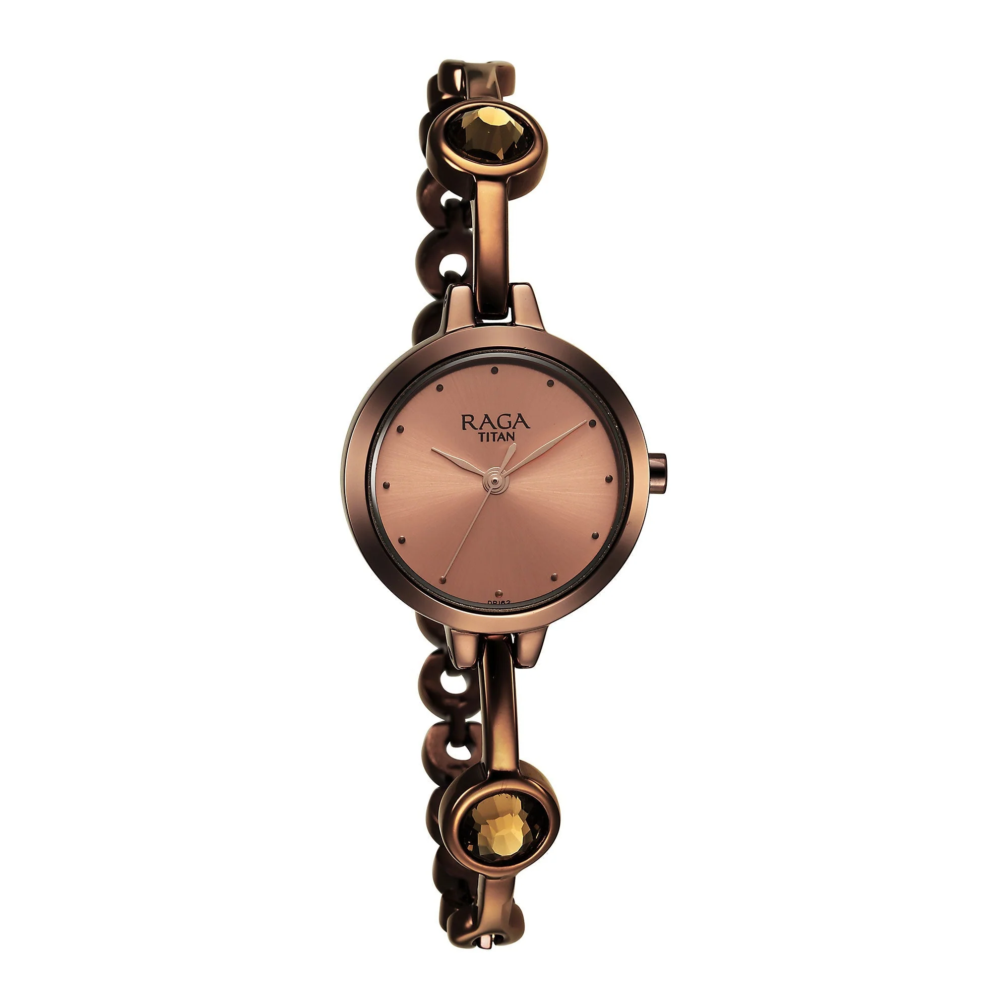 Titan Raga Viva Quartz Analog Rose Gold Dial Brown Metal Strap Watch for Women - Image 2